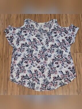 Hippie Rose Women's Cold-Shoulder Floral Top